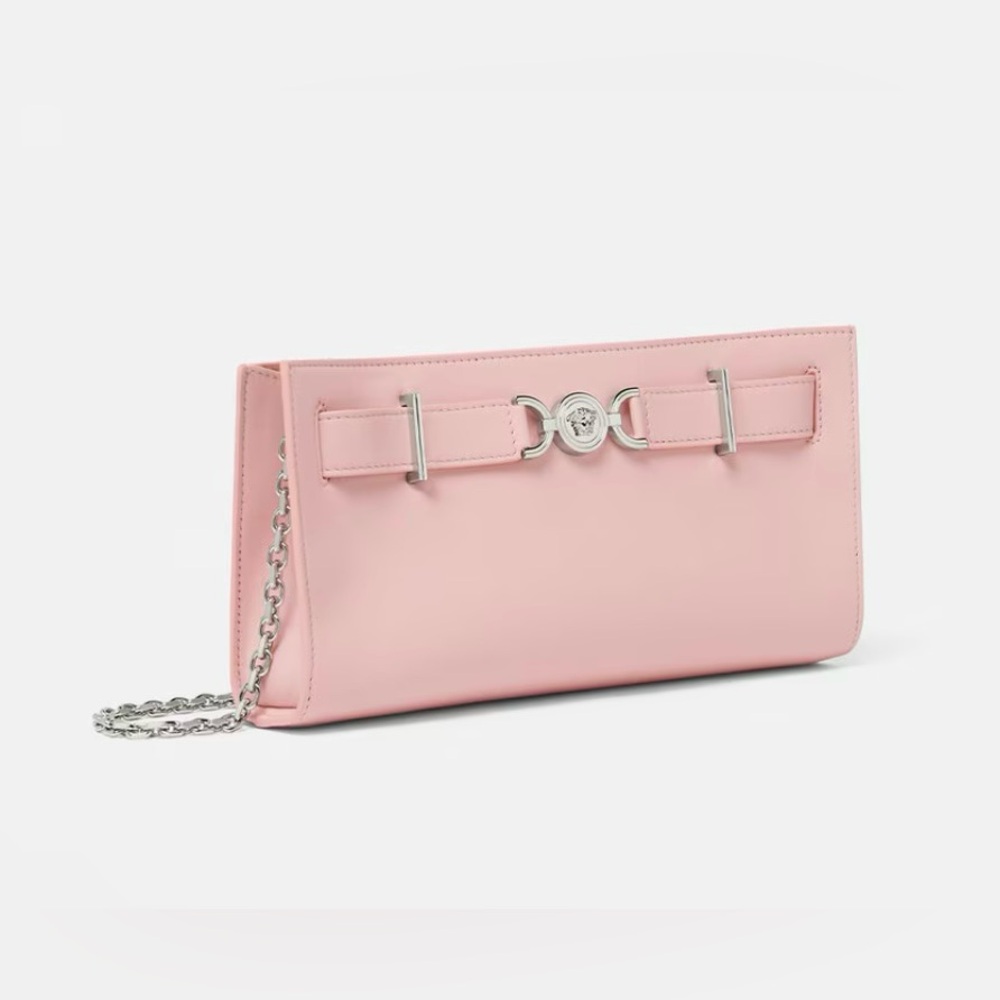 *NWT*Versace Medusa 95 Leather Clutch Dusty Rose Palladium